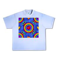 Grape Ice Pride lgbtq hearts and peace symbol seamless patte Urban Heavy Tee - BundleAndBundleShop