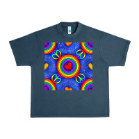 Midnight Navy Pride lgbtq hearts and peace symbol seamless patte Urban Heavy Tee - BundleAndBundleShop