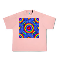 Pride Lgbtq Hearts And Peace Symbol Seamless Patte Urban Heavy Tee | Teevron