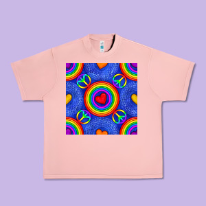 Pride Lgbtq Hearts And Peace Symbol Seamless Patte Urban Heavy Tee Designed By Bundleandbundleshop