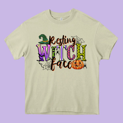 Resting Witch Face Heavy Core Tee Designed By Cowgirlartshop