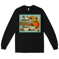 Black autumn leaves and pumpkins please mouse pad Long Sleeve Tee - BundleAndBundleShop