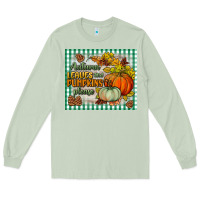 Matcha autumn leaves and pumpkins please mouse pad Long Sleeve Tee - BundleAndBundleShop