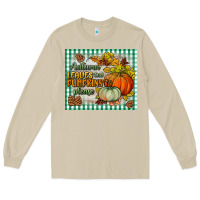 Mushroom autumn leaves and pumpkins please mouse pad Long Sleeve Tee - BundleAndBundleShop