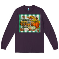 Plum autumn leaves and pumpkins please mouse pad Long Sleeve Tee - BundleAndBundleShop