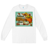 White autumn leaves and pumpkins please mouse pad Long Sleeve Tee - BundleAndBundleShop