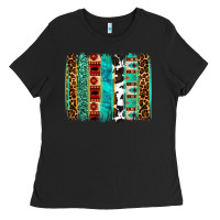 Black western brushstroke Ladies Tee - OliviaCreatesArt