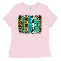 Bubblegum Pink western brushstroke Ladies Tee - OliviaCreatesArt