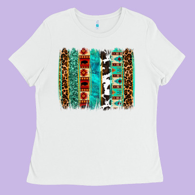 Western Brushstroke Ladies Tee Designed By Oliviacreatesart
