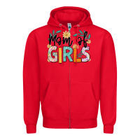 Red mom of girls Zipper Hoodie - JahusDesignShop
