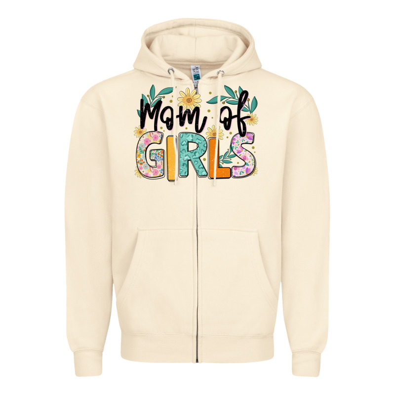 Mom Of Girls Zipper Hoodie by JahusDesignShop | Teevron