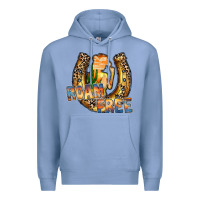 Colony Blue cowgirl horseshoe Premium Hoodie - RacoonDesign