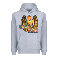 Heather Grey cowgirl horseshoe Premium Hoodie - RacoonDesign