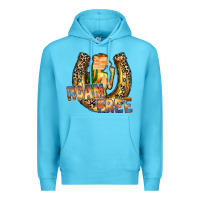 Ocean Blue cowgirl horseshoe Premium Hoodie - RacoonDesign