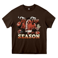 Chocolate Brown tis the season football halloween Heavy Core Tee - CowGirlArtShop