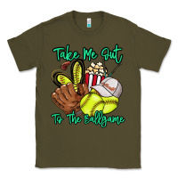 Army Green Take me out to the ballgame Classic Tee - HowdyJamesFarm