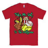 Red Take me out to the ballgame Classic Tee - HowdyJamesFarm