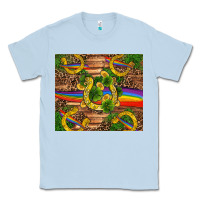 Dusty Blue st patricks day horseshoe shamrock rainbow gold Classic Tee - RanaPortraitStore