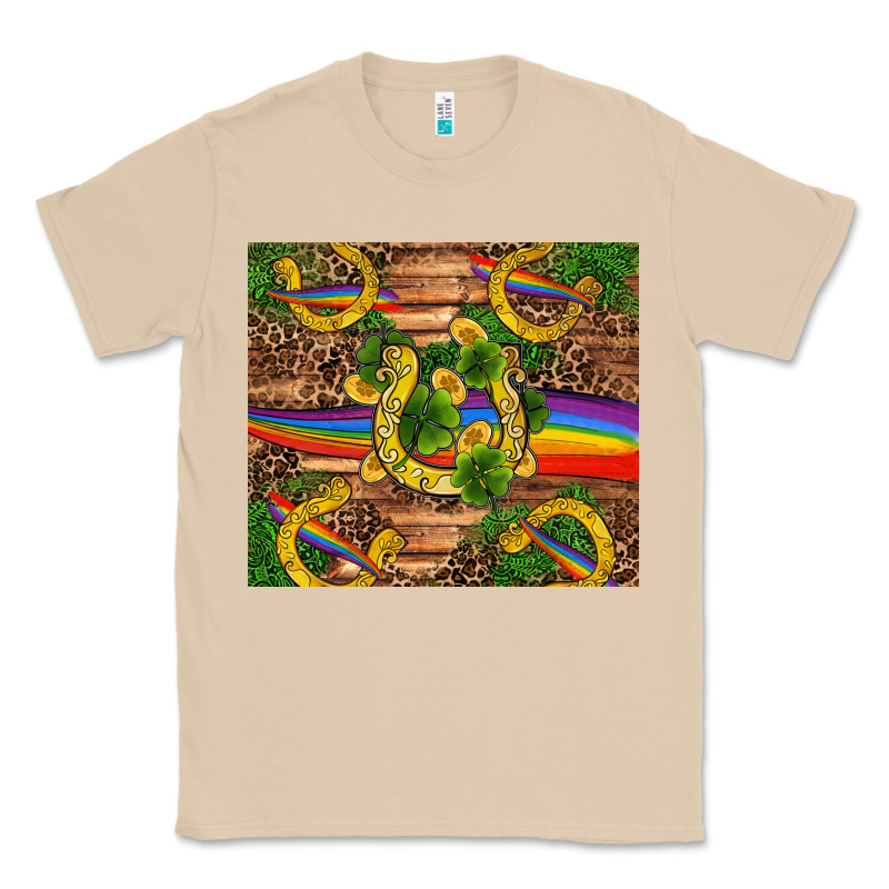 St Patricks Day Horseshoe Shamrock Rainbow Gold Classic Tee by RanaPortraitStore | Teevron