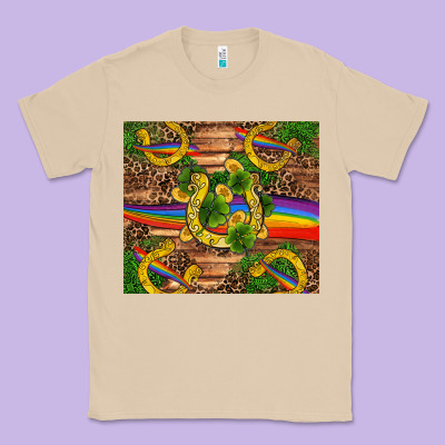 St Patricks Day Horseshoe Shamrock Rainbow Gold Classic Tee Designed By Ranaportraitstore