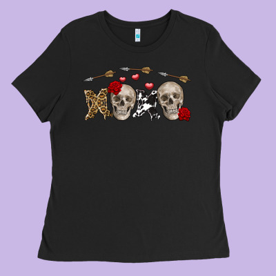 Xoxo Valentine Skulls Valentine's Day Ladies Tee Designed By Fadigitalartstudio