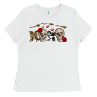 White Xoxo Valentine skulls Valentine's Day Ladies Tee - FaDigitalArtStudio