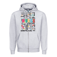 Heather Grey nurse word Zipper Hoodie - JahusDesignShop