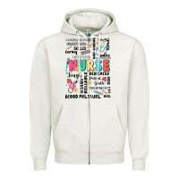 Oatmeal Heather nurse word Zipper Hoodie - JahusDesignShop