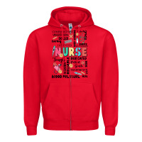 Red nurse word Zipper Hoodie - JahusDesignShop