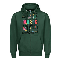 Sports Green nurse word Zipper Hoodie - JahusDesignShop