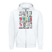 White nurse word Zipper Hoodie - JahusDesignShop
