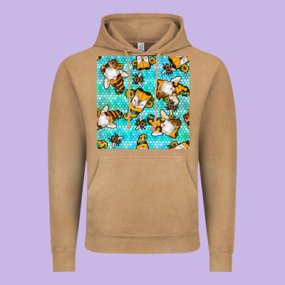 Honey Bee Gnomes Seamless Pattern Vintage Hoodie Designed By Bundleandbundleshop
