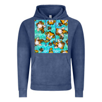Vintage Denim honey bee gnomes seamless pattern Vintage Hoodie - BundleAndBundleShop