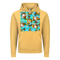 Vintage Mustard honey bee gnomes seamless pattern Vintage Hoodie - BundleAndBundleShop
