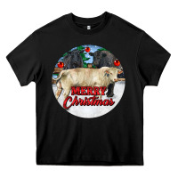 Black Merry Christmas Charolais Bull Heavy Core Tee - RanaPortraitStore