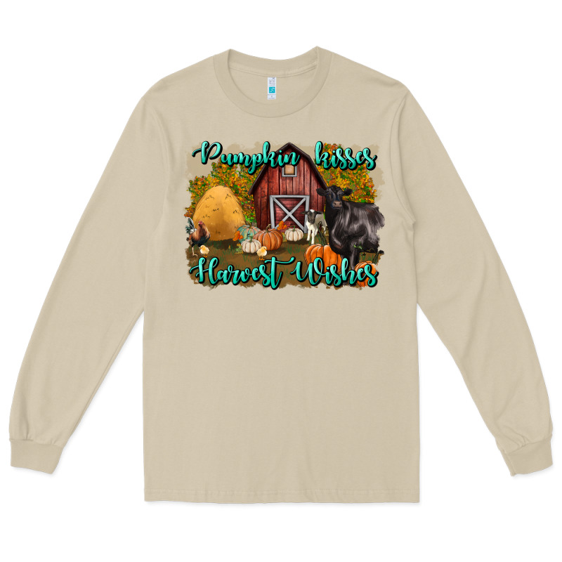 Pumpkin Kisses Harvest Wishes Long Sleeve Tee by BundleAndBundleShop | Teevron