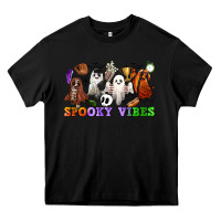 Black spooky vibes sports ghosts Heavy Core Tee - CowGirlArtShop