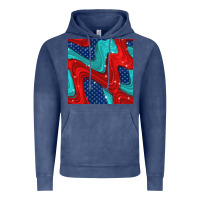 Vintage Denim american flag stripes seamless pattern Vintage Hoodie - BundleAndBundleShop