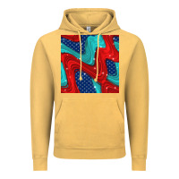 Vintage Mustard american flag stripes seamless pattern Vintage Hoodie - BundleAndBundleShop