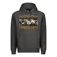 Charcoal Heather leopard cowhide pattern background Premium Hoodie - Jasminsmagicworld