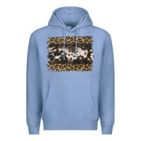 Colony Blue leopard cowhide pattern background Premium Hoodie - Jasminsmagicworld