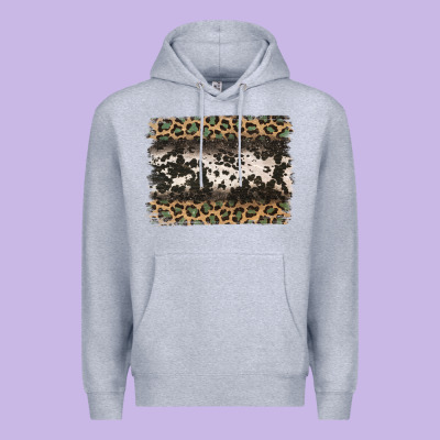 Leopard Cowhide Pattern Background Premium Hoodie Designed By Jasminsmagicworld