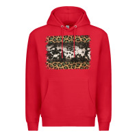 Red leopard cowhide pattern background Premium Hoodie - Jasminsmagicworld