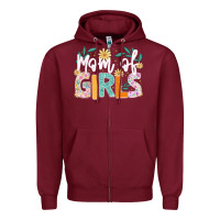 Burgundy mom of girls Zipper Hoodie - JahusDesignShop