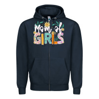 Navy mom of girls Zipper Hoodie - JahusDesignShop