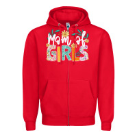 Red mom of girls Zipper Hoodie - JahusDesignShop