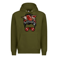 Army Green football mom Premium Hoodie - RacoonDesign