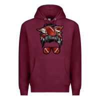 Burgundy football mom Premium Hoodie - RacoonDesign