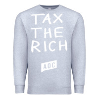 Heather Grey aoc tax the rich Premium Sweatshirt - baoMotion