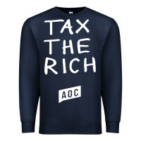 Navy aoc tax the rich Premium Sweatshirt - baoMotion